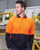 Cotton Back Polo L/S, Hi Vis