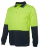 Hi Vis L/S Trad Polo, Lime/Navy